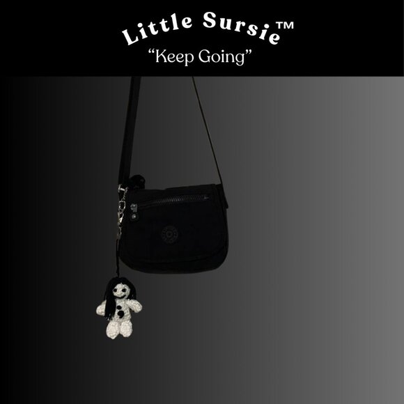 Handmade Crocheted Cotton Semicolon Amigurumi Purse Charm, Phone Charm, Keychain - Picture 3 of 9